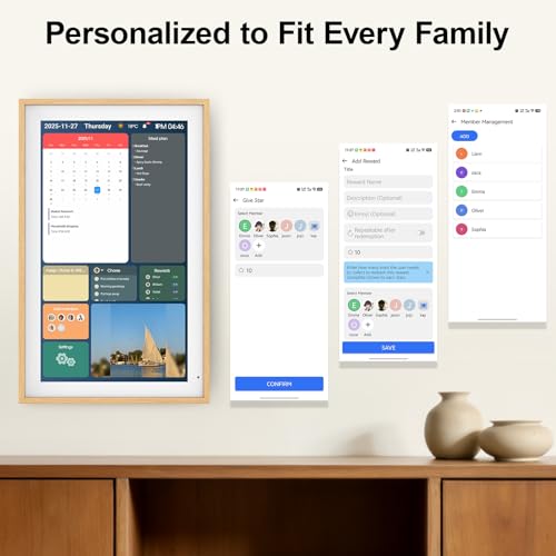 Linkdaze Digital Calendar 15.6" Digital Wall Planners for Family Schedules, Electronic Calendar with 1920*1080 Interactive Touchscreen, Digital Photo Frame Built-in 64GB Memory, Smart Calendar-Wooden by Linkdaze - Image 8