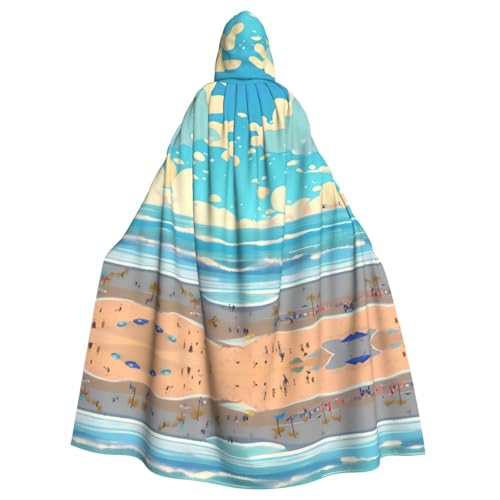 HJFCZH Mantello con cappuccio per adulti con immagine di cartoni animati da spiaggia che garantisce una facile manutenzione e un
