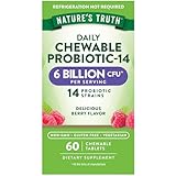 Nature's Truth Probiotic Chewable for Men and Women | 6 Billion CFU | 60 Count | 14 Strains | Berry Flavor | Non-GMO & Gluten Free