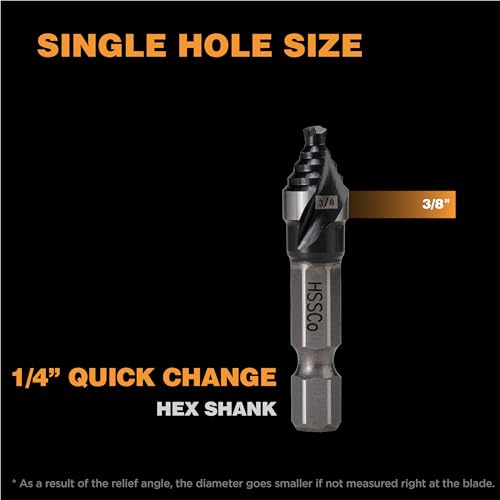 Image of 3 /8 inch Single Size M35 Step Drill Bit Unibit for Hole Drilling