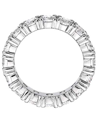 Unisex 4mm Eternity Cubic Zirconia CZ Tennis Ring Solid 925 Sterling Silver Stackable Eternity Engagement Wedding Band for Men and Women ICY CZ Pinky Ring ANTI-TARNISH2