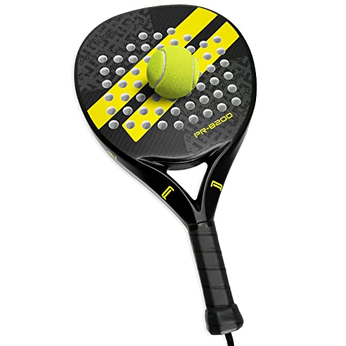 Padel Racket Carbon Fiber Surface With Eva Memory Flex Foam Core Padel Tennis Racquets Lightweight (Yellow 2Pcs) #TOP1