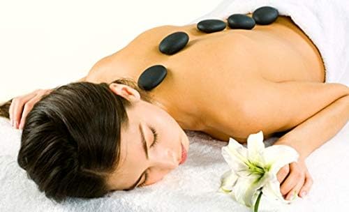 Miniatura 8 de Juego de 6 piedras de masaje caliente con basalto natural, cálidas, para masaje de spa, 2.36 x 3.14 pulgadas (2.4 x 3.1 in), 2