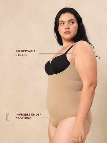 Image of Krvvy Premium Shapewear Bodysuit for Women | Body Shaper With All-Day Comfort, Seamless, Waist Sculpting, Tummy Tucker, Invisible Under Clothes |