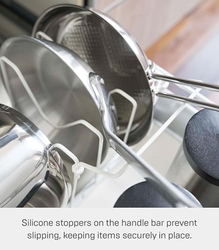 Yamazaki 3840 Tower Extendable Lid & Pan Holder, White, Abs Resin/Steel, 45~82 X 20 X 17.5 Cm - 6