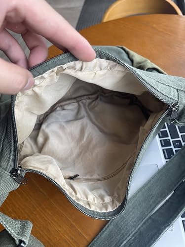 Large Canvas Messenger Bag with Multiple Pockets for Men and Women, Crossbody Shoulder Tote Hobo Laptop Bag3