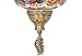 DEMMEX Plug-in Turkish Moroccan Mosaic Hanging Pendant Ceiling Light – Swag Lamp Fixture with 15ft Cord & Chain, Handcrafted Glass, Vintage Tiffany Style, Mediterranean Exotic Decor