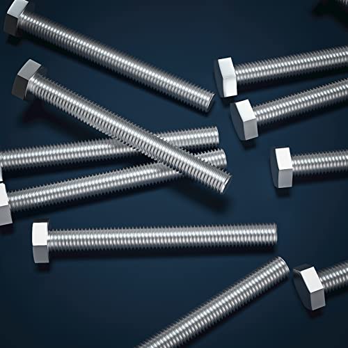 Image of 1 /4-20 x 4 (5 /8 to 5 inch Optional) Hex Head Screw Bolt, Stainless Steel 18-8(304), Fully Threaded,15pcs