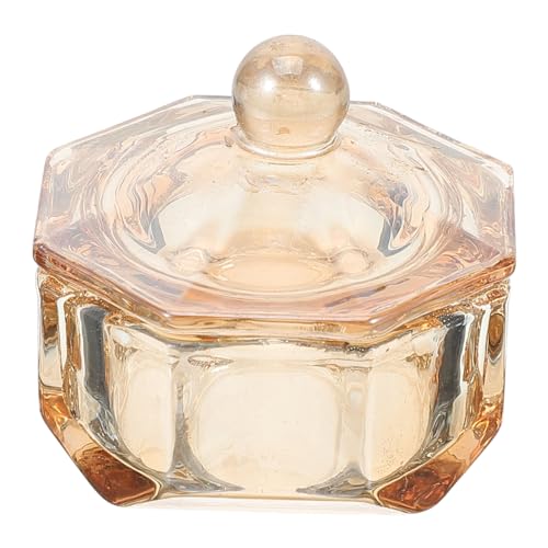 IWOWHERO ネイル アート カップ 飾り ネイル 皿 蓋付き アクリル ネイル 消耗品 グラス ネイル 皿 ボウル 蓋付き グラス ネイル アート 皿 ネイル アート 皿 カップ