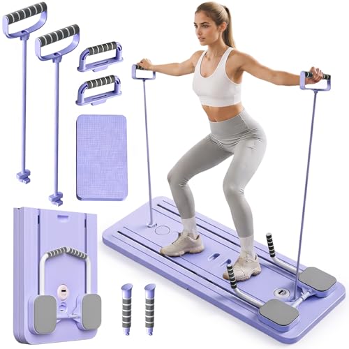 Bestash Pilates Reformer Board, Reforme Pilates Board, Kit Pilates para Casa, Kit De Fitness Multifuncional para Mujeres, Entrenamiento De Cuerpo Completo En Casa, Temporizador Incorporado