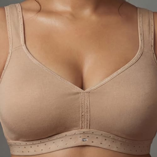 Image of SOIE Women Non Padded Non-Wired Full Coverage Stretch Cotton T-Shirt Bra