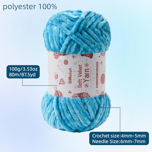 Image of 2x100g Fluffy Velvet Chenille Yarn for Crocheting and Knitting, 80m (87.5yd) Baby Yarn for Crocheting Soft, Crochet Chunky Yarns Amigurumi Yarns (2 Golden Yellow)