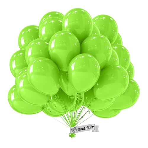 Ballon Vert BIO • 50 Pièces • Made in EU • Certifiés Durables • 100% Latex Naturel • Ø34cm • Adapté à l'Hélium • Pour Anniversaire •...
