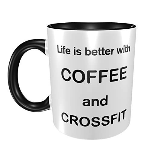 Taza Crossfit – Life is Better with Coffee and Crossfit – Divertido regalo para Crossfit, divertida taza de café de… - Imagen 3