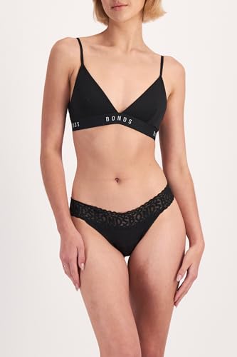 Bonds Women's Underwear Thong Pack, Lace-top Icons Panties for Women, Stretchy Cotton-blend, Low-rise Underwear, 3-pack2