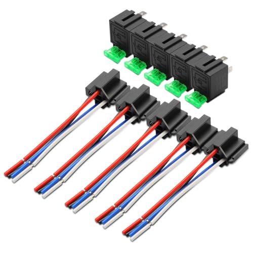 Relais 12V 30A Frankberg à 4 broches avec prise de harnais et support pour véhicule