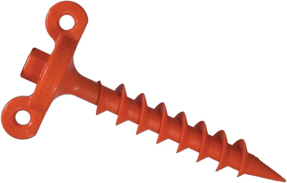 Original Hay Anchor - (50 Pack). 7.5" Hay Bale Screw Anchor Stake - Holds Tight in Any Type of Bale - Tie Down Points for Rope, Bungee Cords, S Hook Straps
