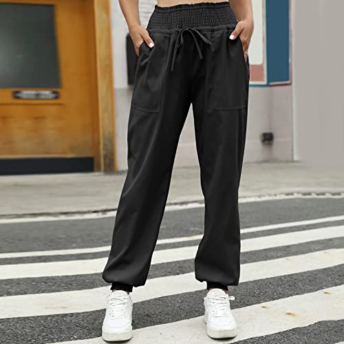 LULER Werkbroek voor dames, casual, hoog getailleerde broek met zakken, strikknoop, anime-kleding, damesbroek - Afbeelding 3