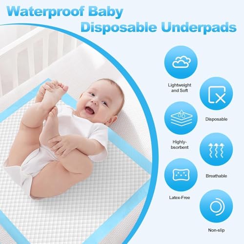 Image of Disposable Adults Ultrathin Underpads Large Sheet 60 X 90cm, Superior Absorbency, Thick Quilted Incontinence Bed Pads Bed Covers for Adults (30)