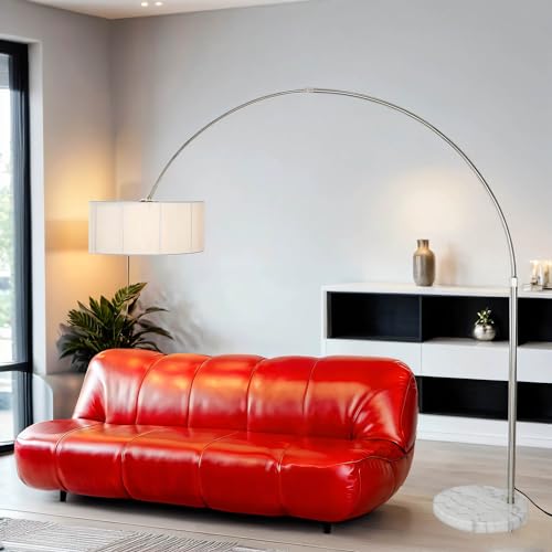 Licht-Erlebnisse Standlampe Chrom Weiß 200cm Retro höhenverstellbar...