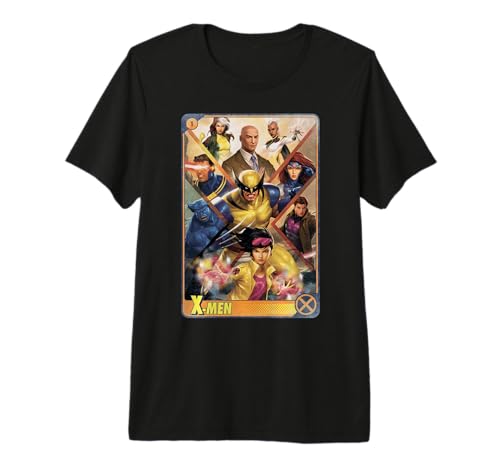 X-Men Marvel t-shirt imprimé style trading card pour vos sorties geek