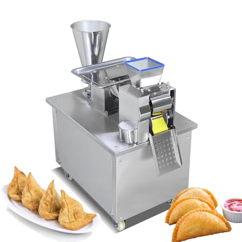 Wtecom Commercial Dumpling Making Machine With1 Free Mold SAMOSA -Food Grade Stainless Steel Empanada Maker Press For Pierogi,Gyoza,Ravioli Etc,5000Pcs/H,48 Optional Shapes,Auto Powder Spreading