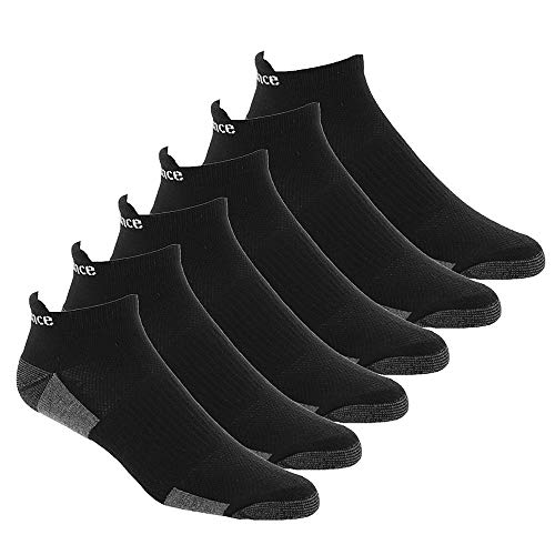 Image of New Balance Poly Tab 6-Pair Black /White LG (Men's Shoe 9-12.5, Women's Shoe 10-12)