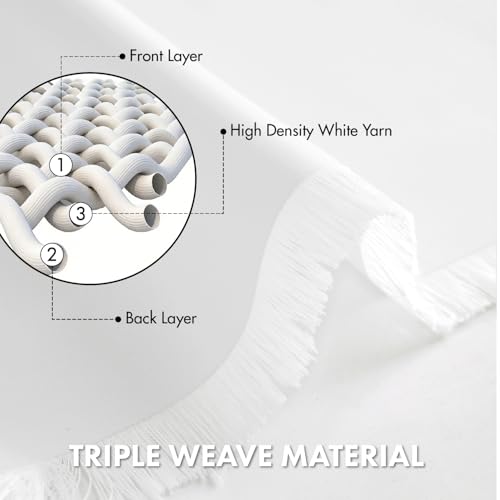 Image of MIULEE 4 Panel Set Short Bedroom Blackout Curtains 54 Inch Long Pure White | Thermal Curtains for Summer Heat, Light Blocking Privacy Window Drapes, Top&Bottom Rod Pocket