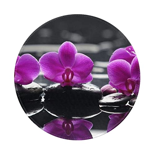 Flowers-in-Spa-Printed-Round-Mouse-Pad-Non-Slip-Rubber-Gaming-Mousepads-Small-Mouse-Mat-for-Office-Home-79-X-79-in