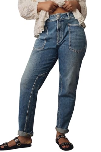 Women Barrel Straight Leg Jeans Skinny Stretchy High Waisted Slim Fit Classic Tapered Mom Denim Jeans