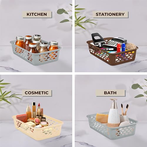 RATAN PLASTICWARE Diana Tray Rectangular-Medium (Pack of 3) Plastic Storage f...