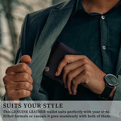 HAMMONDS FLYCATCHER RFID Protected Bi-Fold Wallet for Men Leather Original, Mens Wallet, Leather Wallets for Men, Stylish Purse with 5 Card Slots, 2 ID Slots, Coin Pocket, Mens Gift - Black 2 41QS7RQiUqL