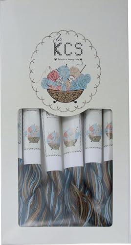 Image of KCS Big skeins of 25 Meters Size 25 Color Variegated Cross Stitch Stranded Threads,6 skeins,4515