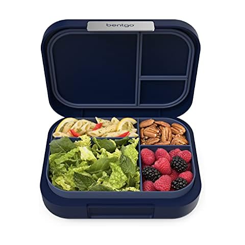 Bentgo® Modern - Versatile 4-Compartment Bento-Style Lunch Box for Adults and Teens, Leak-Resistant, Ideal for On-the-Go Balanced Eating - BPA-Free, Matte Finish and Ergonomic Design (Navy) Cover