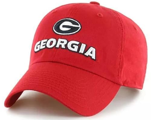 47 University Georgia Hat Classic Clean Up Red Hat Adjustable Bulldogs Team Logo Relaxed Fit Solid Cap
