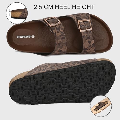 Image of Centrino Men's Berkin-Style Slip-On Sandals | Open Toe Design | Soft PU Footbed | Lightweight & Comfortable | Arch Support | On-Grip Sole | Casual Outdoor Wear (9213)