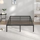 WAYES Full Bed Frame, 14 Inch High Platform Bed Frame with Storage, Minimal Full Size Metal Bed Frame, Heavy Duty, No Box Spring Needed, Noise-Free, Easy Assembly, Black