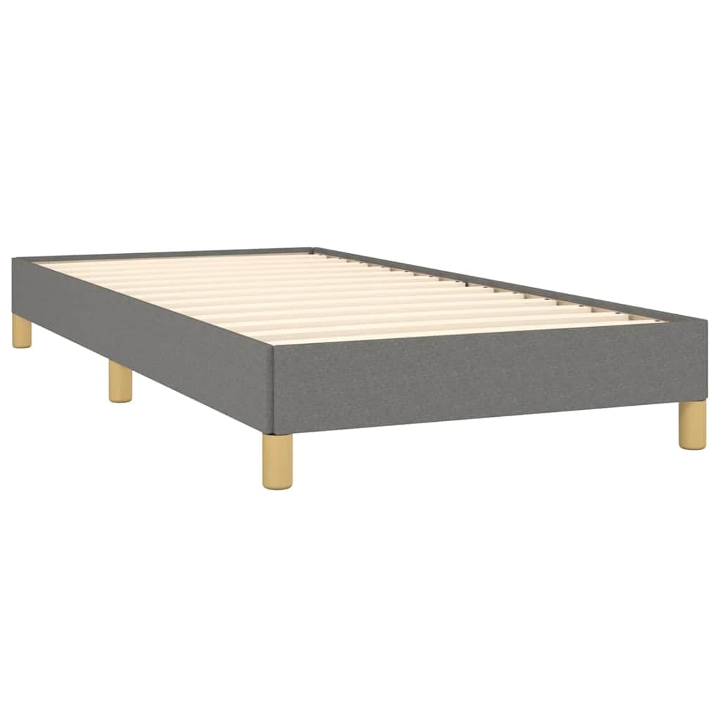 vidaXL Structure de lit simple en tissu tapissé pour chambre à coucher, meuble de maison, salle de repos en tissu gris foncé 80 x 200 cm