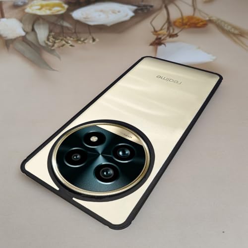 Image of AIBEX Crystal Clear Back Case Compatible with Realme 13 Pro 5G / Realme 13 Pro Plus 5G Back Cover Case | 360 Degree Protection | Shock Proof Design | Transparent Back Cover (PC & TPU, Black)