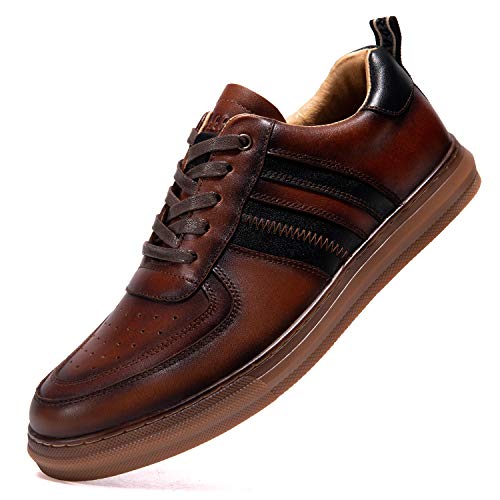 Image of Arkbird Casual Sneakers, Breathable Lace-Up Leather Walking Shoes Comfortable Fashion Sneakers for Men Daily Work