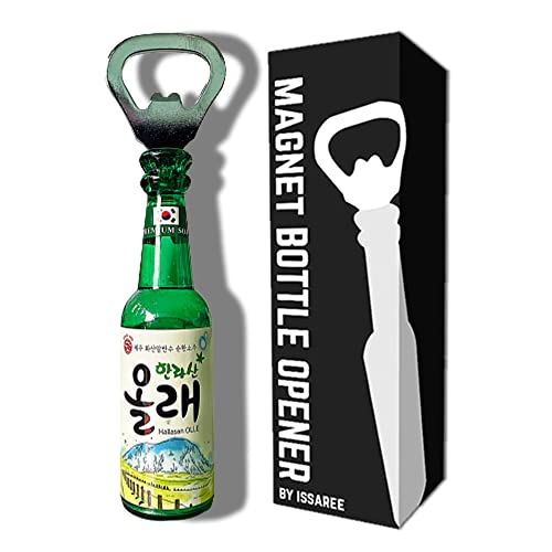 ISSAREE Korean Soju Bottle Opener Figure Beer Bottles Fridge Magnet Cap Catcher BBQ Refrigerator Decor Cool Unique Birthday Gift Collection