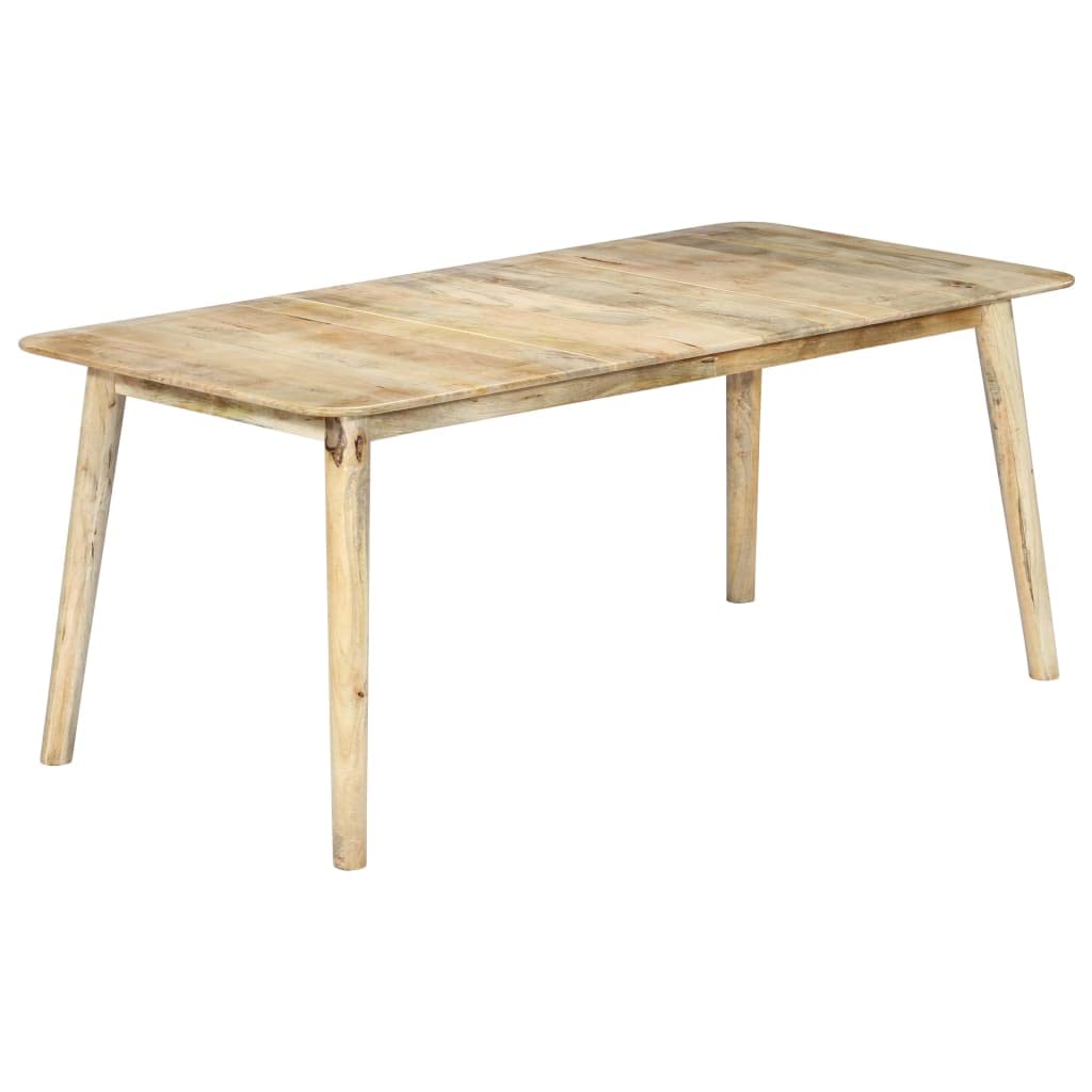 Stół do jadalni 180 x 90 x 76 cm z litego drewna mango z wytrzymałymi nogami, wysuwany i rozszerzalny, do jadalni, kuchni i restauracji, ręcznie wykonany i trwały