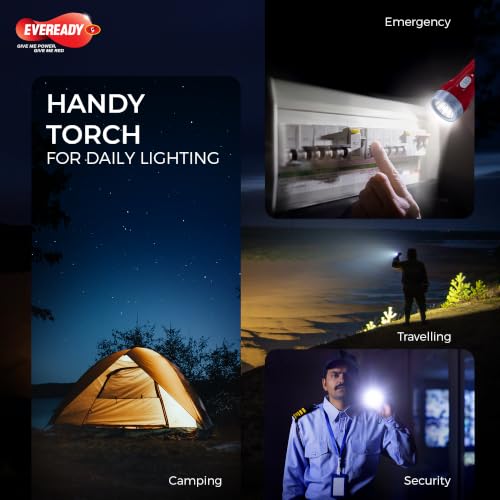 Image of Eveready DL 201 Prisma, 1W LED Rechargeable Torch, Comes with 0.8W Tail Light, Pack of 1