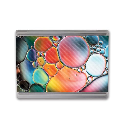 Image of MightySkins Carbon Fiber Skin Compatible with Microsoft Surface Laptop Go 3 (2023) Full Wrap Kit - Rainbow Bubbles | Protective, Durable Textured Carbon Fiber Finish | Easy to Apply | Made in The USA