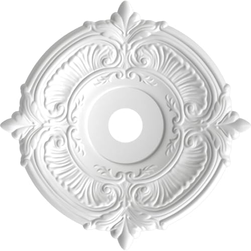 Ekena Millwork CMP22ATGBW Attica Thermoformed PVC Ceiling Medallion (Fits Canopies up to 7 3/4"), 22"OD x 3 1/2"ID x 1"P, UltraCover Satin Blossom White by Ekena Millwork - Image 5