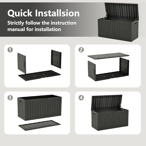 Image of Outdoor Storage Box Waterproof, 120 Gallon Deck Box For Patio Storage