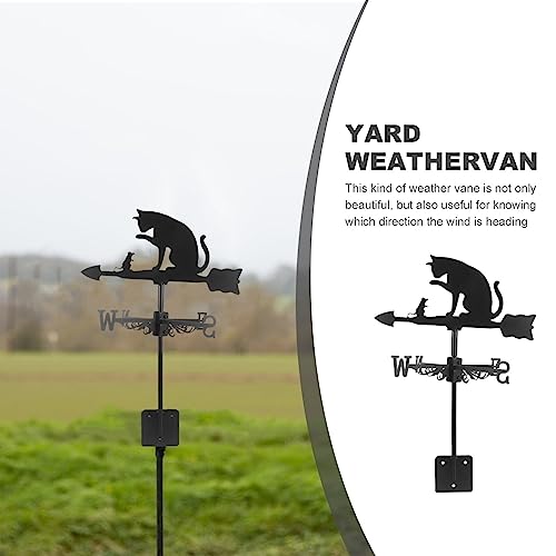 Yarnow Z1563188Q0 Stainless Steel Weather Vanes Garden Weathervane Cat Mouse Shaped Stakes Ornament Decorative Weather Vane Wind Direction Indicator Tool thumb #8