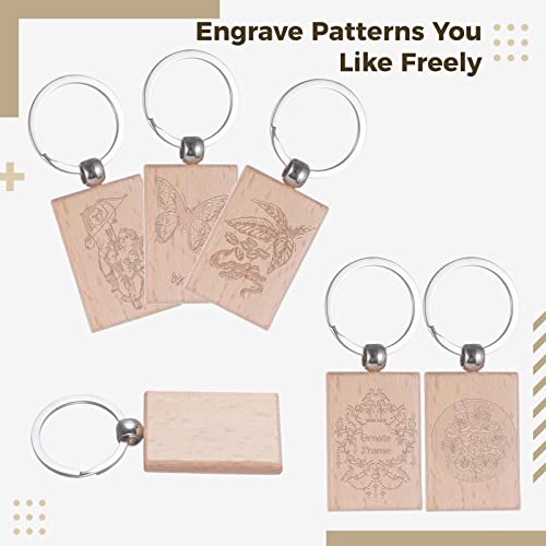 Wooden Keychain Blanks, Blank Wood Keychains For Personalized Diy Crafts, Round Wood Keyring Blanks For Diy Key Chains, Christmas Pendants, Wall Hangings, Bag Decorations, Pet Tags (Square) (50 Pcs) #TOP4