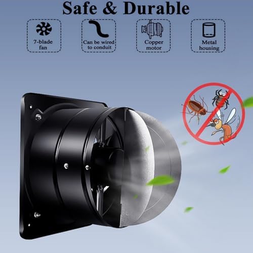 16 Inch Noiseless Explosion-Proof Ventilation Extractor Fan, 110V/2800 RPM Wall-Mounted Axial Blower for Window, Basement, Bathroom, 220V Indoor Air Circulation