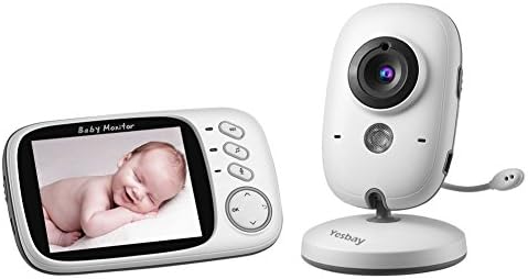 Yesbay Baby Monitor 3.2inch Video Monitor with Two-way Talk Wireless Video Camera with Night Vision Voice Activation Temperature Monitoring 8 Lullabies